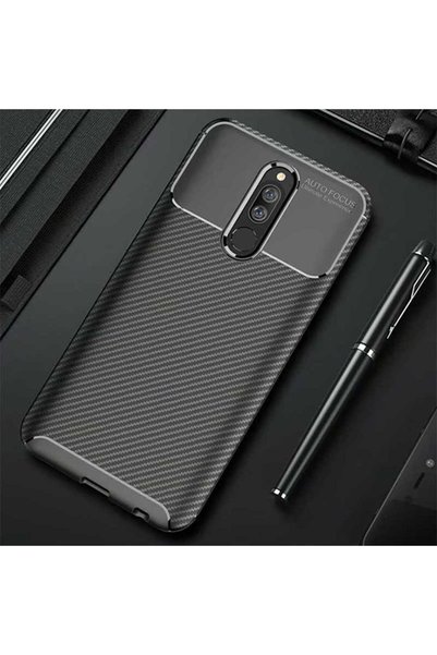 Generic Brand Xiaomi Redmi 8 Case Carbon Look Durable Premium Black Soft Silicone Case