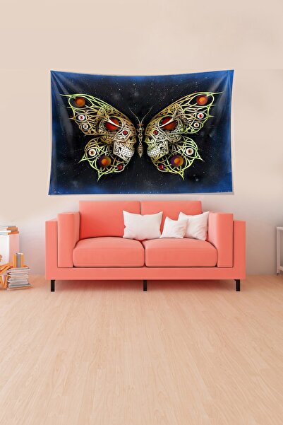 uygun dekor Tapiserie de perete din țesătură texturată din catifea cu model de fluturi