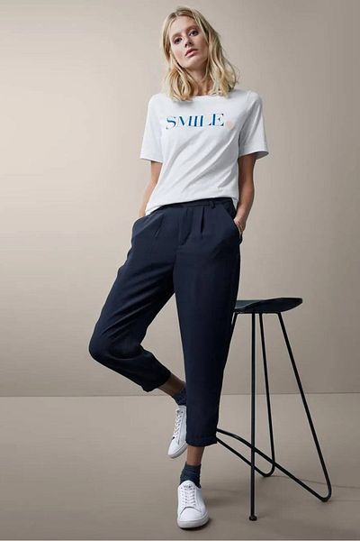 Tchibo Women Essential Plain Pants, Navy