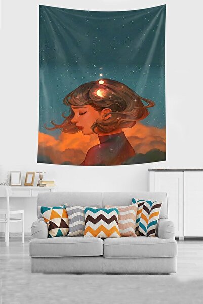 farbala It Is Thought Universe Stain Resistant Fabric Wall Cloth Wall Carpet Tapestry