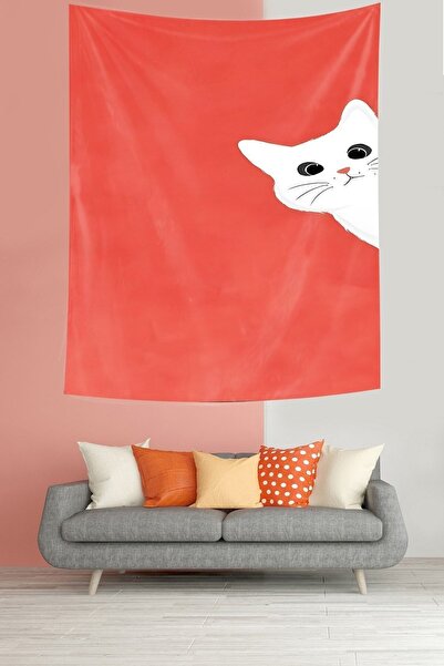 Generic Brand Cute Confused Cat Stain Resistant Fabric Wall Cloth Wall Carpet...