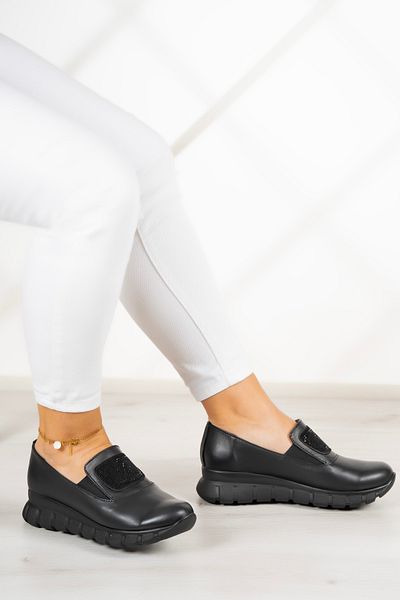 Erkan Saçmacı Pantofi casual Morena din piele naturală Black Stone
