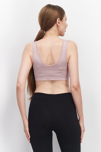 Tchibo Women Lightly Padded Seamless Bustier, Mauve Pink