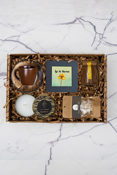 TrendHediye Kahve Aşkı Hediye Seti & Kahve Fincanı, Çerçeve, Dekoratif Mum,