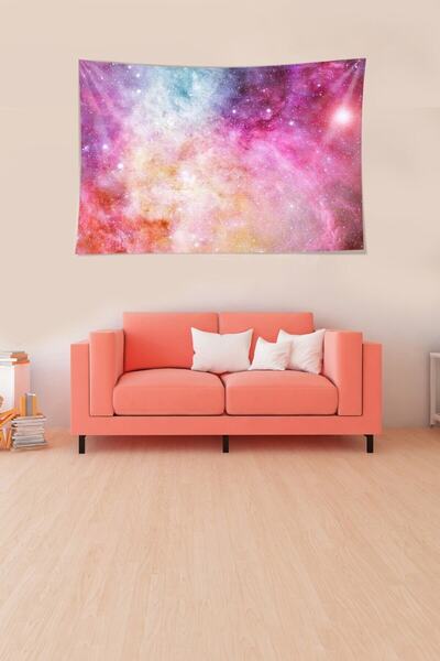 Pelangi Space Themed - Dust Cloudy Stain-Proof Velvet Wall Tapestry Tapestry