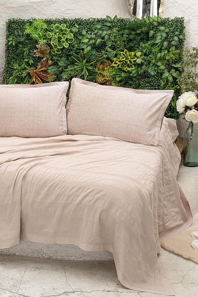 Altınbaşak River Sand Double Pique Set - Light and Comfortable