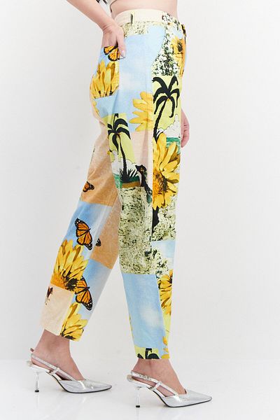 Misfit Women Allover Printed Wide Leg Pant, Yellow Combo