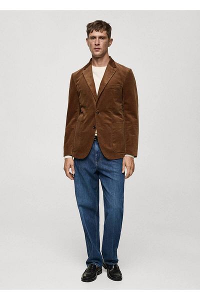 MANGO Man Slim Fit Corduroy Blazer Jacket