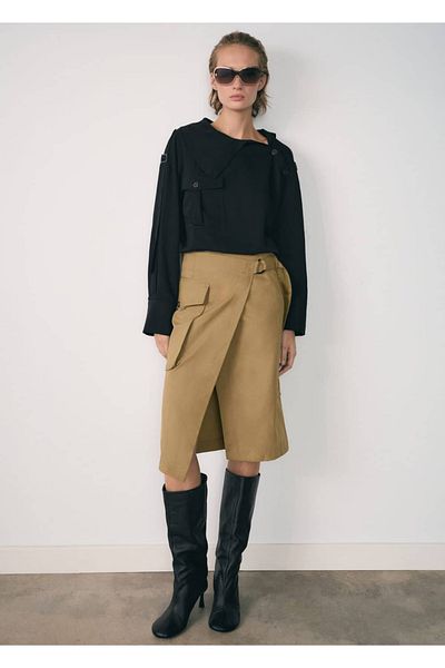 MANGO Woman Μίντι φούστα με τσέπη Cargo