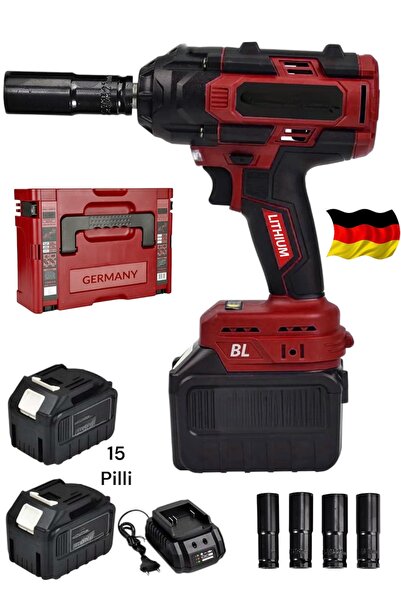 DYNAMİC MAX Germany 1800Nm 20Ahx Akülü Torklu Somun Sıkma Bijon Sökme Kömürsüz Matkap 15 Pilli Turbo Batarya