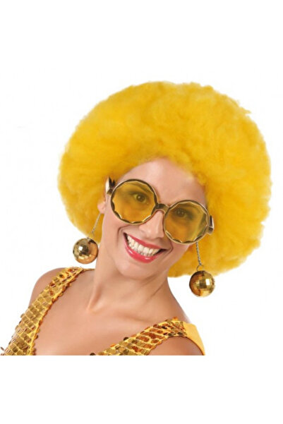 Go İthalat Gold Color Disco Ball Shiny New Year Party Glasses with Earrings (...