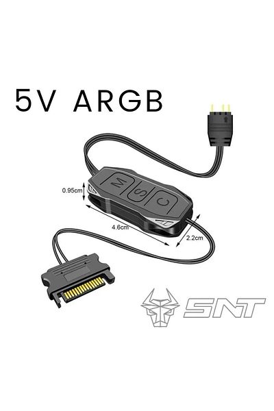 SNT Energy Snt Ar-01 Argb Controller Controller Controller 5V 3Pin Sata Power Supply 1 Port
