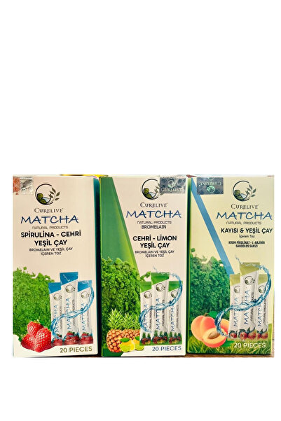 CURELIVE MATCHA KAYISI-ANANAS-ÇİLEK ÜÇLÜ SET 20 PIECES