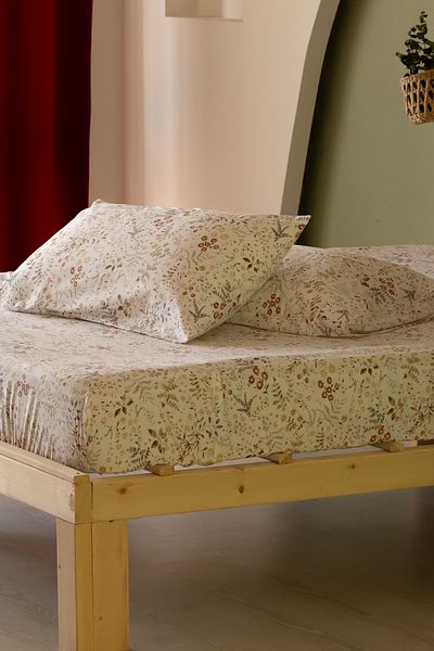 sutra 100% βαμβάκι 63 σκέλη 160x200+30 cm Σετ σεντόνια διπλά ελαστικά