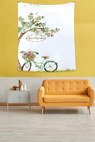 Generic Brand Bicycle Under The Tree Nature Themed Stain Resistant Fabric Wal...