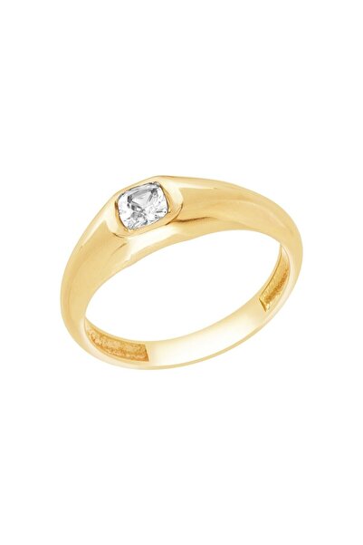 Diamond Line-Gülaylar 14 Ayar Sarı Altın Trend Yüzük