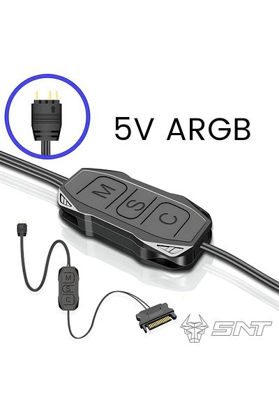SNT Energy Snt Ar-01 Argb Controller Controller Controller 5V 3Pin Sata Power Supply 1 Port
