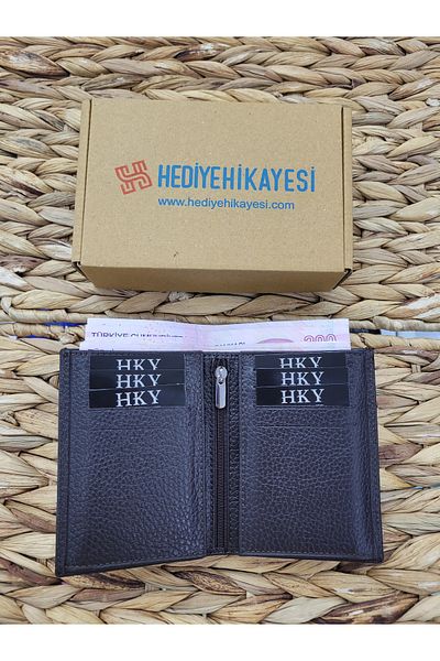 HKY Πολυτελές ανδρικό δερμάτινο πορτοφόλι αξιωματικού