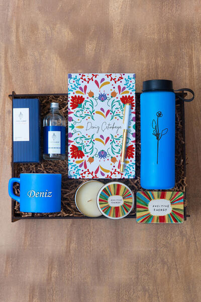 TrendHediye Dekoratif Kutuda Premium Hediye Seti & Kişiye Özel Fincan, Cam su...