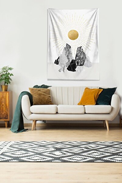 farbala Alb Răsăritul Soarelui Apus de soare Tapiserie din țesătură din catifea rezistentă la pete