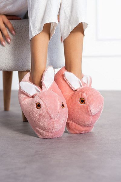 STOCON Rabbit Slippers - Γυναικείες μπότες για το σπίτι με ελαφρύ ήχο και χοντρά βελούδινα