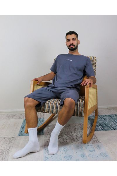 Ayans Pijama Σετ πιτζάμες Unisex από 100% βαμβακερό χτενισμένο καλοκαιρινό Capri