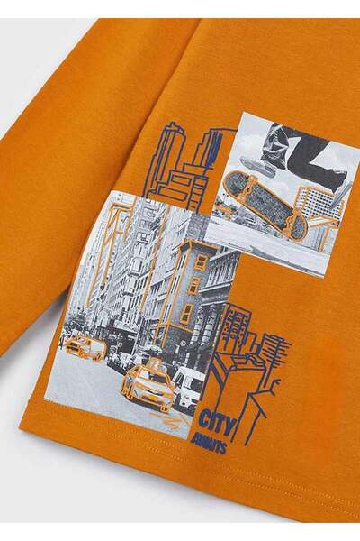 MAYORAL Тениска с дълъг ръкав и цвят морков с канела за момче 04-09 години