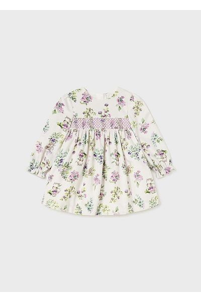 MAYORAL 01-03 Years Beige Color Baby Girl Floral Dress