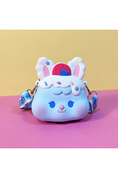 Ogi Mogi Toys Geantă de umăr rotundă colorată Blue Bunny