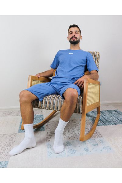 Ayans Pijama Σετ πιτζάμες Unisex από 100% βαμβακερό χτενισμένο καλοκαιρινό Capri