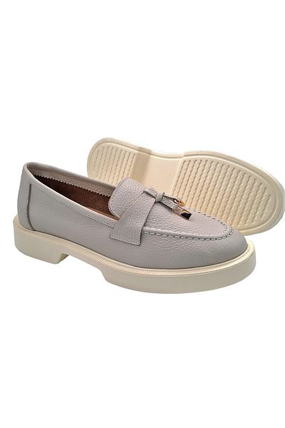 aayak&kabımofficial Genuine Leather Light Gray Women's Casual Shoes