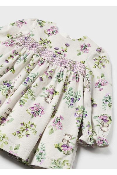 MAYORAL 01-03 Years Beige Color Baby Girl Floral Dress