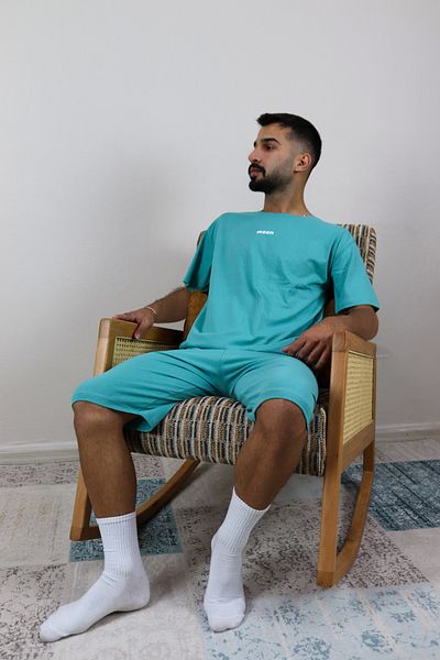 Ayans Pijama Σετ πιτζάμες Unisex από 100% βαμβακερό χτενισμένο καλοκαιρινό Capri