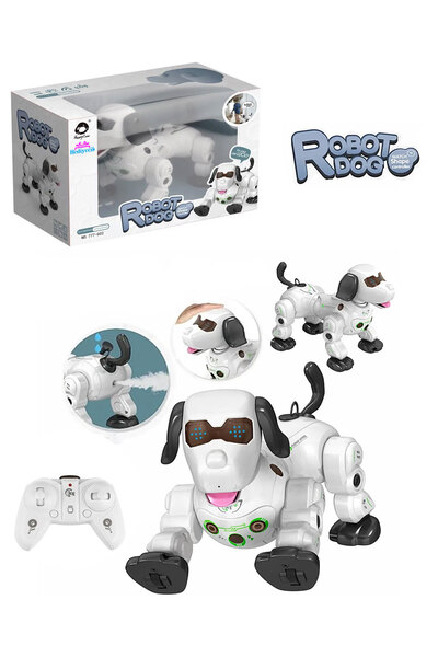 hediyecik Rc Uzaktan Kumandalı El Sensörlü Duman Atan Akıllı Robot Dog Köpek ...