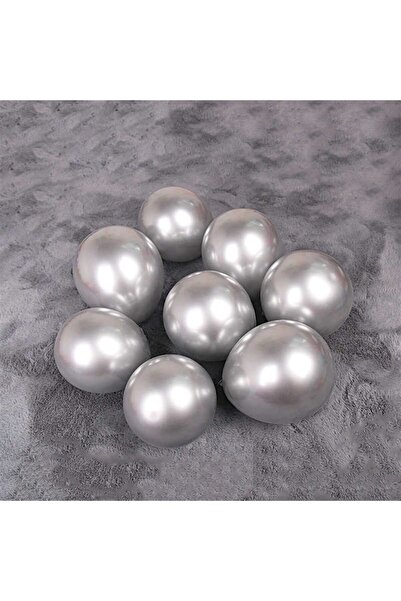 turkuaz parti 12 قطعة بالون فضي صغير 5"