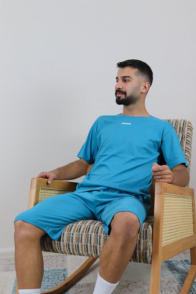 Ayans Pijama Σετ πιτζάμες Unisex από 100% βαμβακερό χτενισμένο καλοκαιρινό Capri
