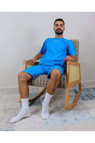 Ayans Pijama Σετ πιτζάμες Unisex από 100% βαμβακερό χτενισμένο καλοκαιρινό Capri