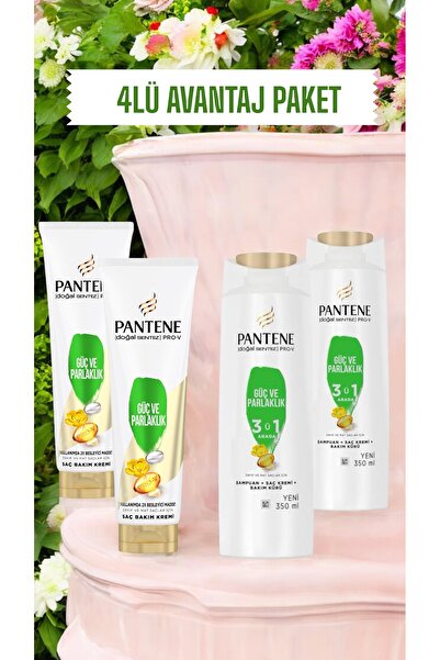 Pantene Pro-V Saç Bakım Kremi ve Şampuan 4Lü Avantajlı Saç kremi ve Şampuan Seti