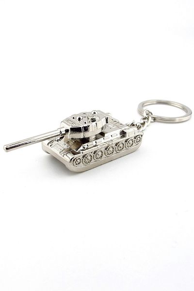 Solfera Heavy Silver Color Combat Tank Armored Metal Keychain - Kc142