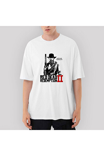 CrowsGate Tricou alb supradimensionat Red Dead Redemption 2