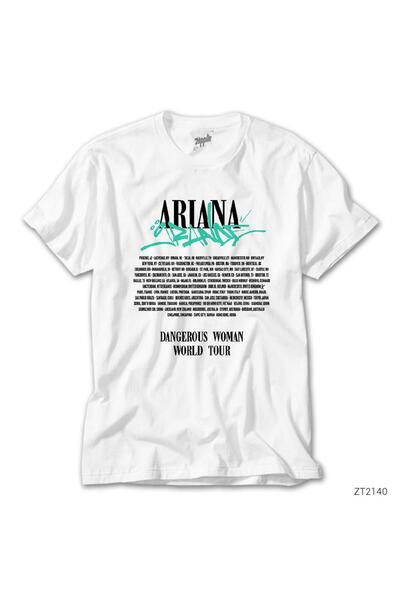 WAKHA تي شيرت أبيض لجولة العالم للنساء الخطرة من أريانا غراندي