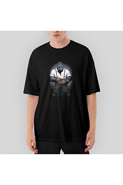 CrowsGate Tricou negru supradimensionat Gorilla Mafia