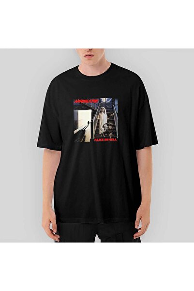 CrowsGate Tricou negru supradimensionat Annihilator Alice in Hell
