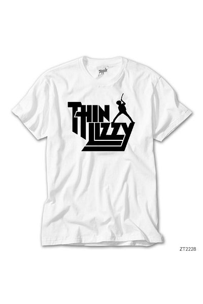 CrowsGate Thin Lizzy Text White T-Shirt
