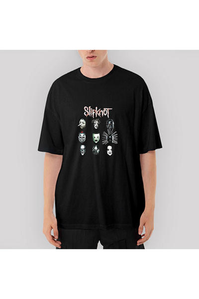 CrowsGate Slipknot Group Face oversized Μαύρο T-Shirt M