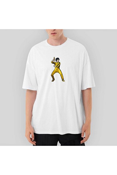 CrowsGate Μπλουζάκι με την όψη του Μπρους Λι για μάχη oversized Λευκό L