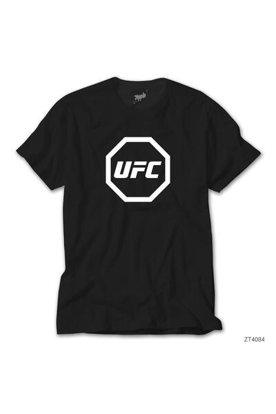 Liyada Tricou negru cu logo UFC supradimensionat