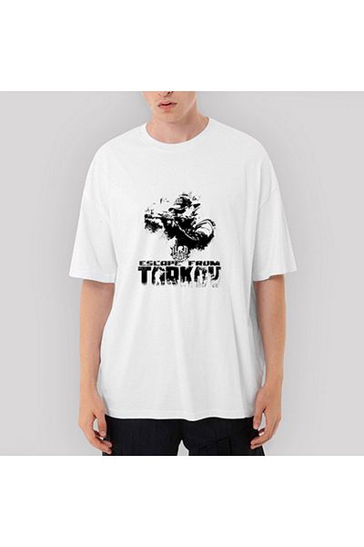 CrowsGate Escape from Tarkov Usec Team Oversize White T-Shirt