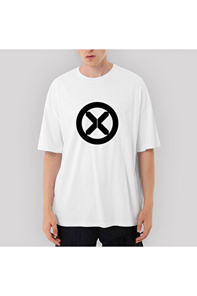 CrowsGate Tricou alb cu logo X-Men supradimensionat