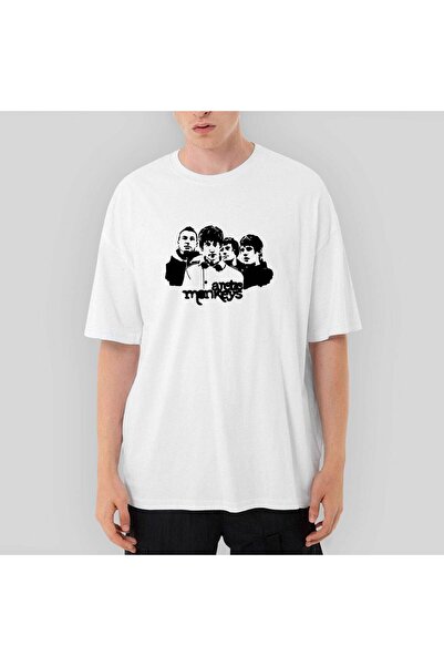 CrowsGate Tricou alb supradimensionat Arctic Monkeys Group